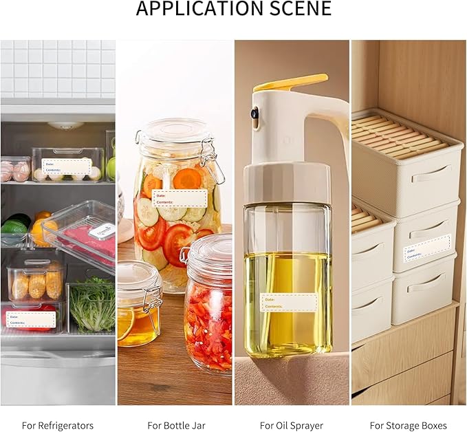 360Pcs Removable Freezer Labels, 1x3 inch Food Storage Stickers, Waterproof, Oil Resistant, Easy to Clean and Write Food Labels, Suitable for Kitchen, Restaurants, Markets, Office