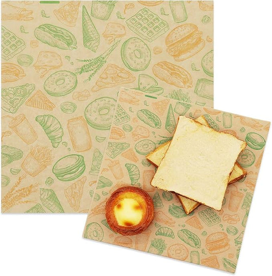 Premium Deli Paper Sheets 8"x8" - 300Pcs Greaseproof Liners for Food Boats, Pre Cut Deli Sandwich Wrappers, Best Kraft Food Wrapping Paper Sheets for Picnic, Festival, Fair or BBQ.