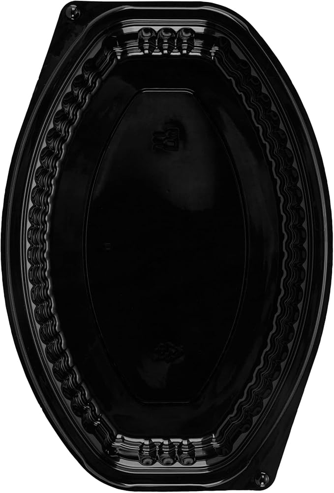 Restaurantware RW Base 12 Ounce Meal Prep Containers, 100 Microwavable To Go Containers With Lids - Disposable, Freezable, Black Plastic Oval Food Containers, Pack Hot And Cold Food, For Takeaway