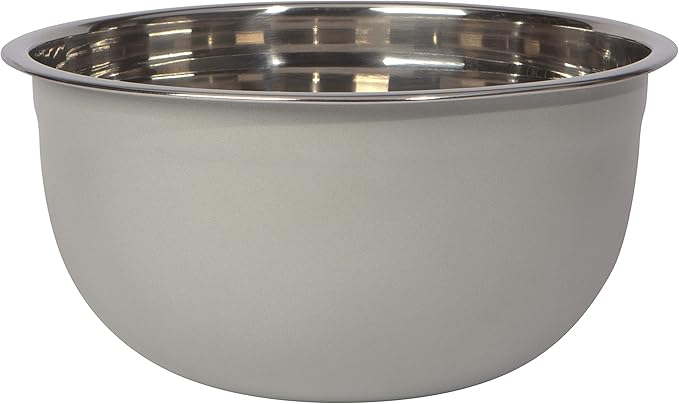 Now Designs Matte Coated Steel Mixing Bowls, Fog Gray, 5 qt, 3 qt, 1.5qt, Set of 3