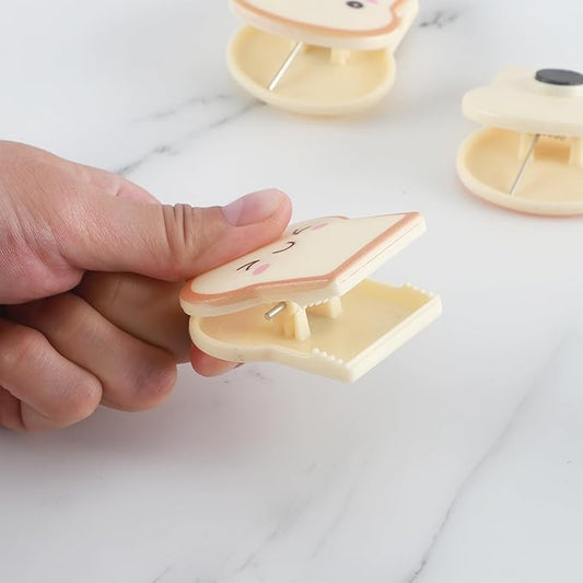 COOK WITH COLOR Cute Bag Clips - Funny Snack Clips, Magnetic Chip Clips for Bags - Kitchen and Food Bag Clips for Airtight Seal for Food Storage, Toast, Pack of 8