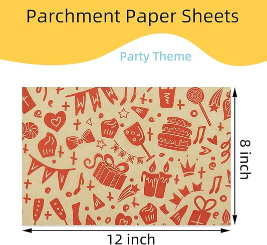 Premium Deli Paper Sheets 8"x12" - 300Pcs Greaseproof Liners for Food Boats, Pre Cut Deli Sandwich Wrappers, Best Kraft Food Wrapping Paper Sheets for Picnic, Festival, Fair or BBQ.