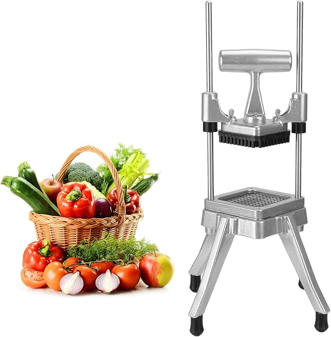 WICHEMI Commercial Chopper Dicer Vegetable Chopper Dicer Commercial Onion Chopper Dicer Potatoe Cutter Stainless Steel Fruit Vegetable Chopper French Fry Cutter Heavy Duty Food Dicer Cutter (3/8")