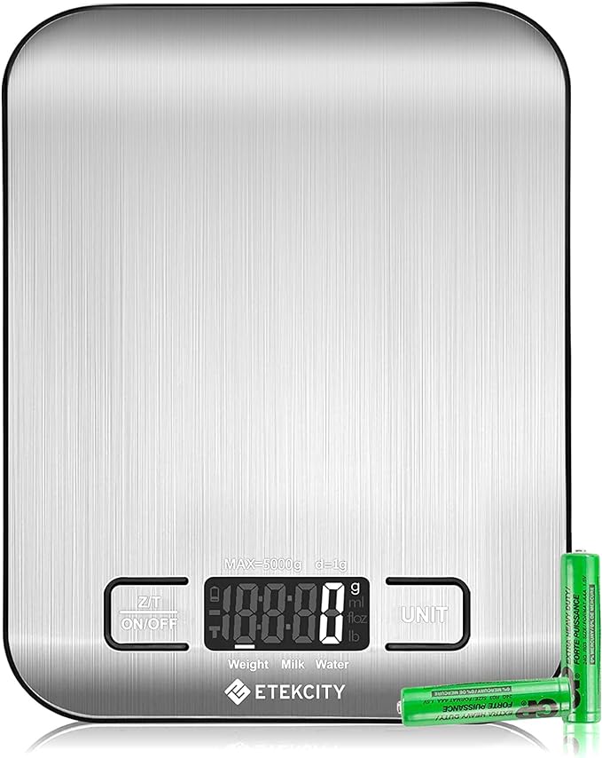 Etekcity Infrared Thermometer Temperature Gun 774 & Food Scale, Digital Kitchen Scale, 304 Stainless Steel, Weight in Grams and Ounces for Baking, Cooking, and Meal Prep, LCD Display, Medium