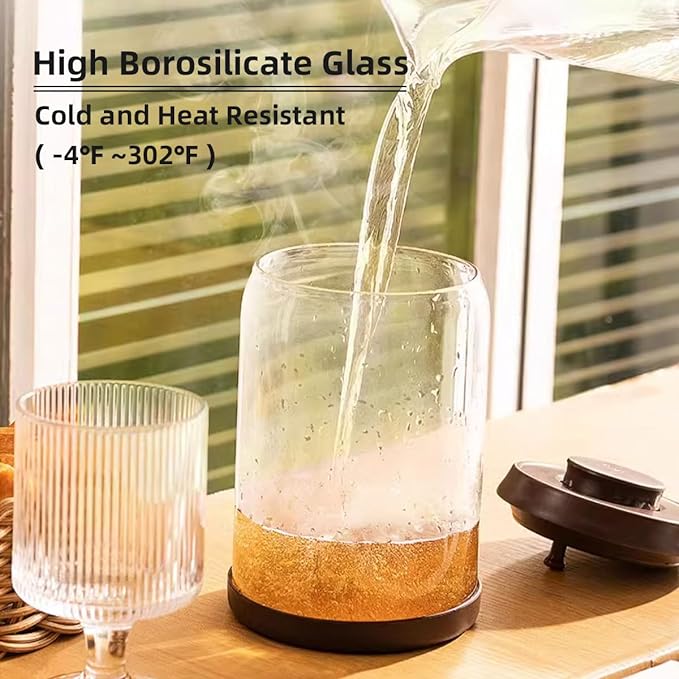 Ankou Glass Coffee Canister 900ml x 2 Jar, Airtight Food Storage Container with Pop Lid, Kitchen High Borosilicate Glass Contianers For Tea Coffee Bean Sugar