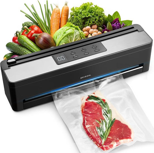 Multi Vacuum Sealer Set - 6 Sealing Modes for Meal Prep, Sous Vide, Dry & Moist Foods, Perfect for Long-Term Food Storage and Freshness Preservation (with Wine Saver & 10 Pre-Cut Bags)