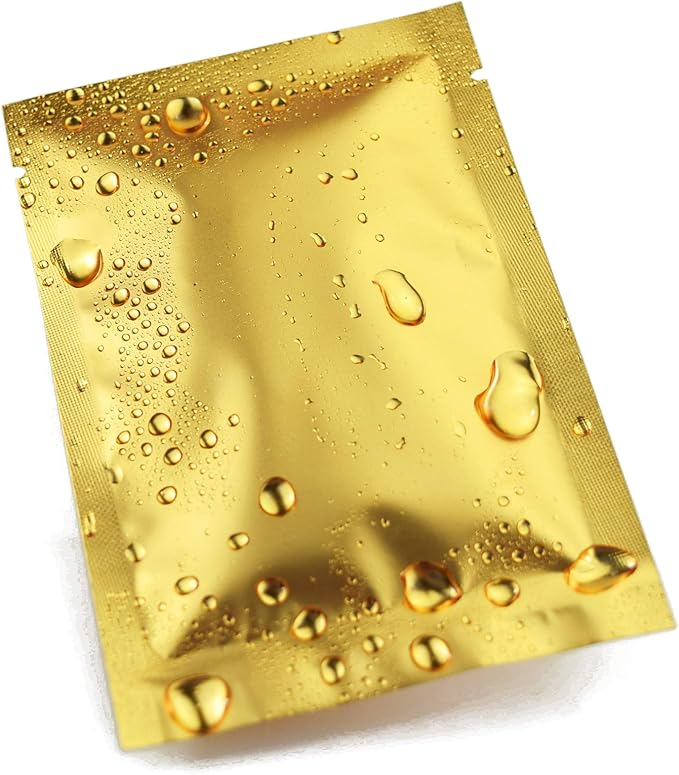 QQ Studio 100 PCS Metallic Mylar Foil Open Top Sealable Bags (8x12cm(3.1x4.7"), 100x Gold)