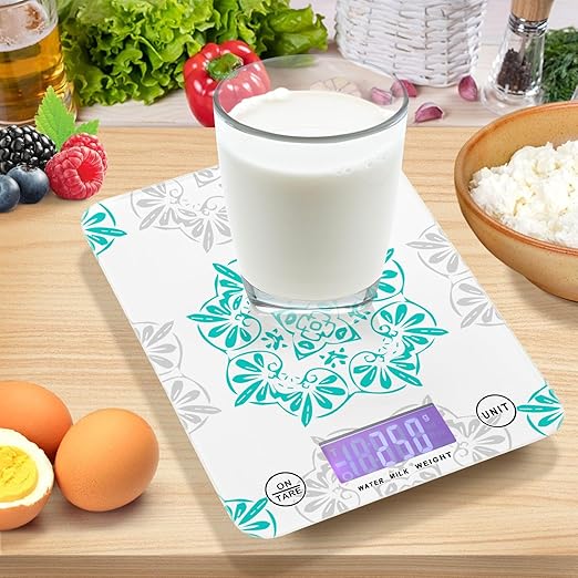 Food Scale Kitchen Scale Food Scales Digital Weight Grams and Ounces Small Electronic Food Scale for Baking Cooking Teal and White