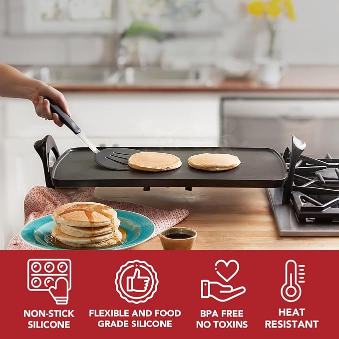 Boxiki Kitchen Spatula Silicone Heat Resistant, 4Pcs BPA free - Flexible Rubber Spatulas for Nonstick Cookware, Plastic Spatula for NonStick Cookware, Burger & Pancake