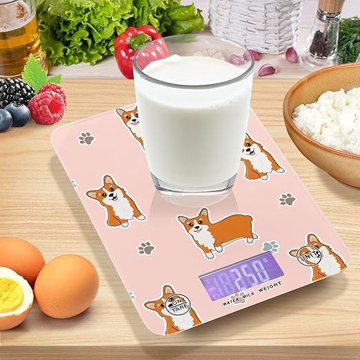 Food Scale Kitchen Scale Food Scales Digital Weight Grams and Ounces Small Electronic Food Scale for Baking Cooking Corgi
