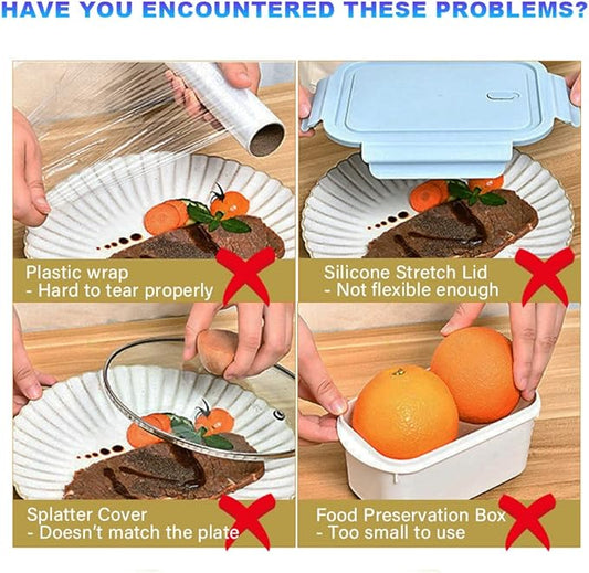 200PCS Plastic Bowl Covers Reusable, Thicken Plastic Covers Elastic Bowl Covers for Bread Proofing, Picnic Food Leftover Covers Stretch Plastic Cover Food for Family Outdoor Picnic