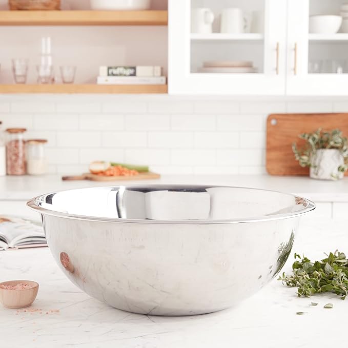 Ybmhome YBM HOME Stainless Steel Mixing Bowl - Premium Polished Mirror Nesting Metal Bowl for Cooking and Serving, Stackable for Convenient Storage-13.5 Quart, 1177, silver