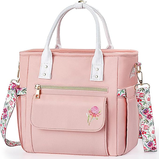 Deluxe Large Insulated Lunch Bag Box Women - Leakproof Waterproof Cooler with Multi Pockets Removable Strap for Work Picnic - Teacher Mothers Day Christmas Birthday Gifts