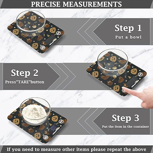 Food Scale Kitchen Scale for Baking Cooking Digital Food Weighing Measuring Scale Small Waterproof Electric Food Scale Halloween Cat and Pumpkin Black
