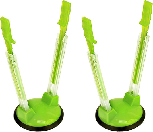 Jokari Adjustable Baggy Rack Stand 2 Pack Hands Free Food Storage Bag Holder Stand for Freezer and Sandwich Bags Clip Stand for Pouring Leftovers or Drying Reusable Ziploc Bags