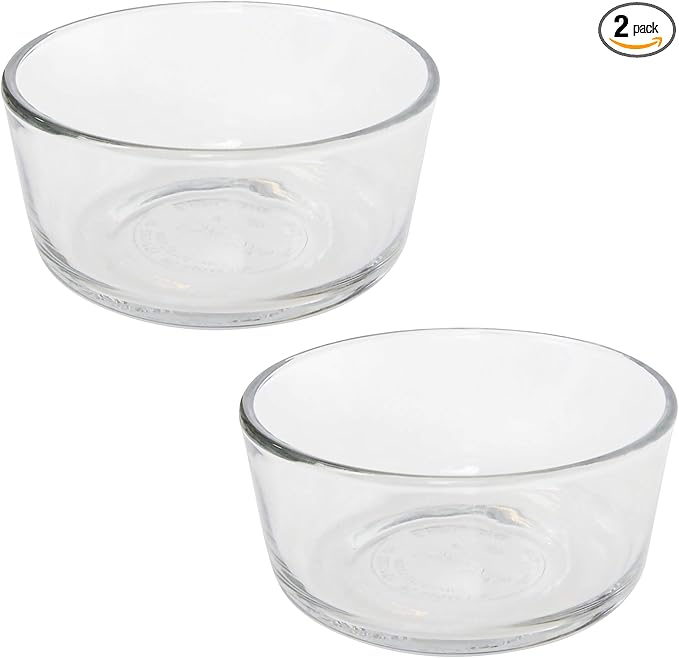 Pyrex Simply Store 7200 Round Clear Glass Storage Container - 2 Pack Made in the USA