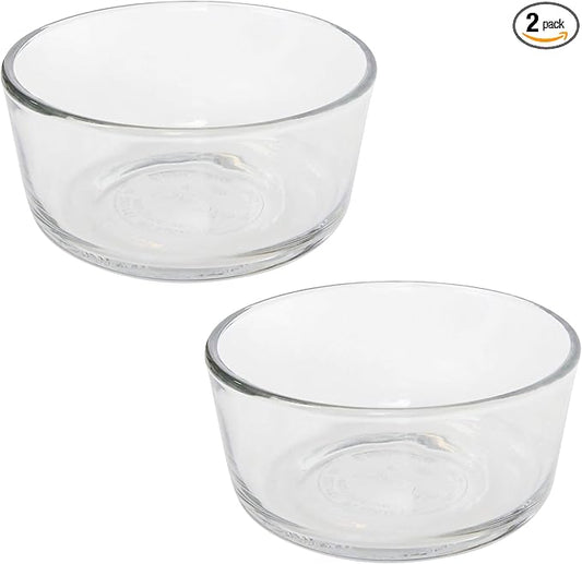 Pyrex Simply Store 7200 Round Clear Glass Storage Container - 2 Pack Made in the USA