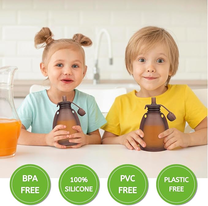 Reusable Silicone Food Pouches - 2 Pack Squeeze Pouches, Food Grade Silicone Pouches for Yogurt and Purees