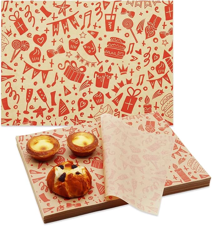 Premium Deli Paper Sheets 11"x15" - 300Pcs Greaseproof Liners for Food Boats, Pre Cut Deli Sandwich Wrappers, Best Kraft Food Wrapping Paper Sheets for Picnic, Festival, Fair or BBQ.