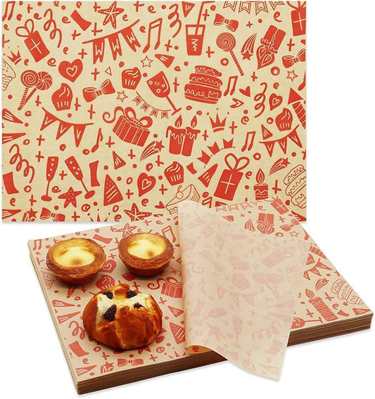 Premium Deli Paper Sheets 11"x15" - 300Pcs Greaseproof Liners for Food Boats, Pre Cut Deli Sandwich Wrappers, Best Kraft Food Wrapping Paper Sheets for Picnic, Festival, Fair or BBQ.