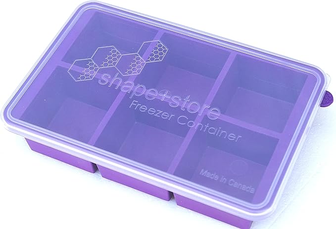 Shape+Store Soup Master 6-in-1 soup freezer container with lid, Six 8 Oz cubes Storage & Freezer Container, Stores 48Oz of liquid, Pasta, Sauces, Soups, Desserts. Easy-To-Clean & Dishwasher Safe