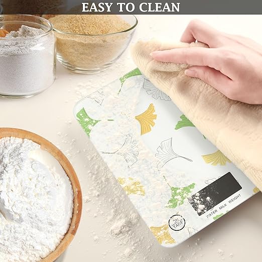 Food Scale Kitchen Scale Food Scales Digital Weight Grams and Ounces Small Electronic Food Scale for Baking Cooking Ginkgo Leaves