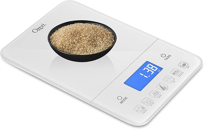 Ozeri Touch III Digital Kitchen Scale with Calorie Counter, 22 lbs (10 kg), White