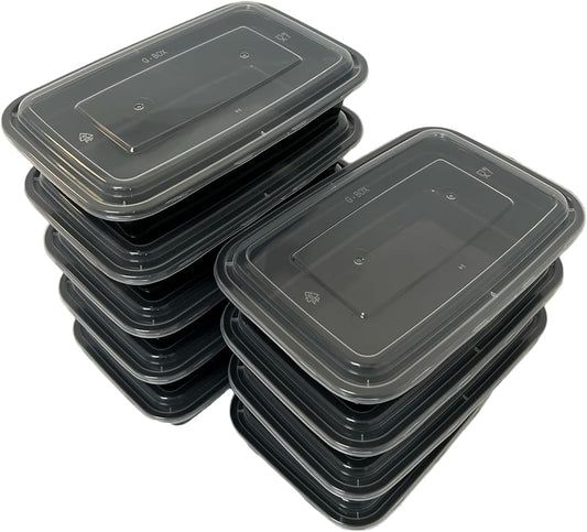 Meal Prep Containers with Lids - 32 OZ | 10 Pack | [Meal Prep, Soup, Salad, Candy, Stackable, BPA-Free, Leak Resistant, Reusable, Dishwasher Safe, Microwave Safe, Freezer Safe]