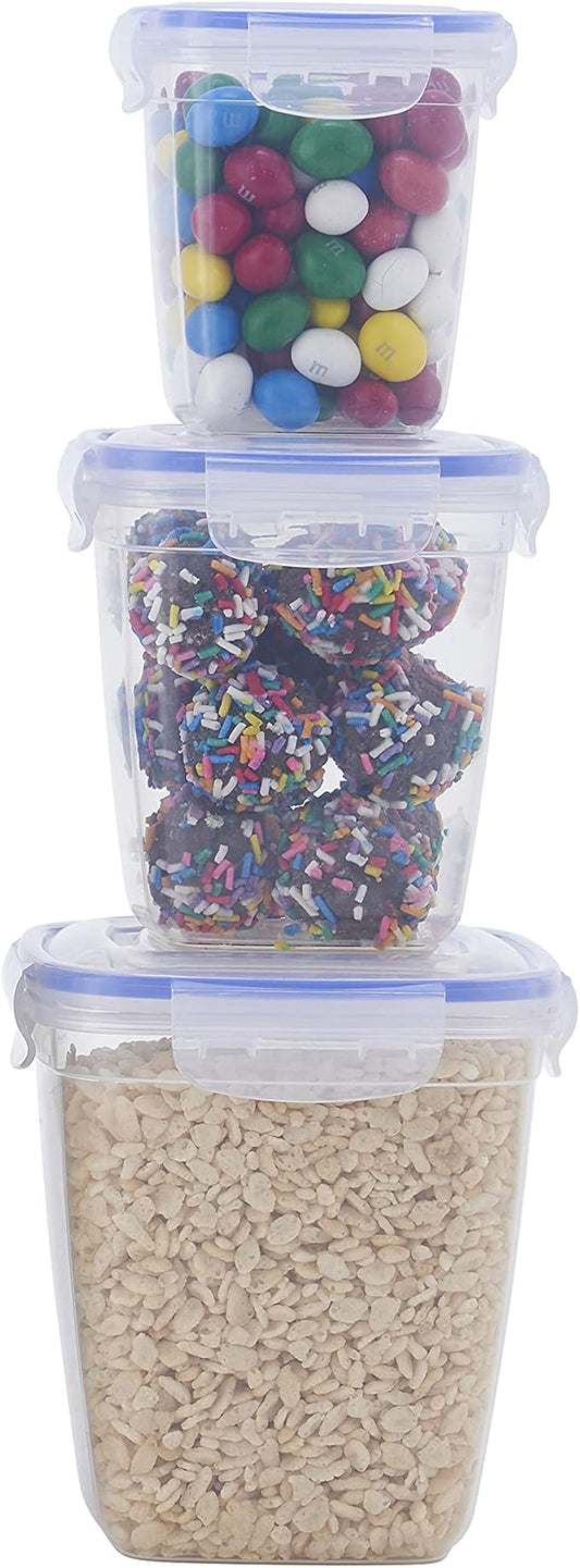Superio Plastic Food Storage Container Set, BPA Free, Sealed Containers with Airtight Lids for Pnatry, Cupboard, and Fridge- Microwave and Dishwasher Safe (10) (3-Pack)
