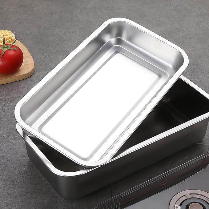 Large Stainless Steel Food Storage Containers, Food Containers with Lids for Kitchen, Picnic, Travel, Durable, Leak-Proof Design Set of 3 sizes