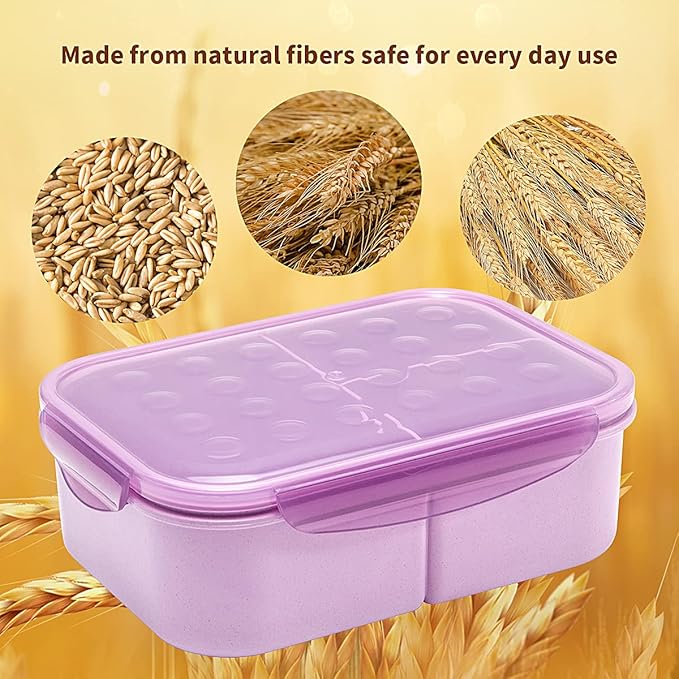 MISS BIG® Bento Box,Bento Box Adult,Lunch Box,Ideal Leak Proof Lunch Containers,No BPAs and No Chemical Dyes Bento Lunch Box,Dishwasher and Microwave Safe Lunch Containers for Adults(1900ml Purple)