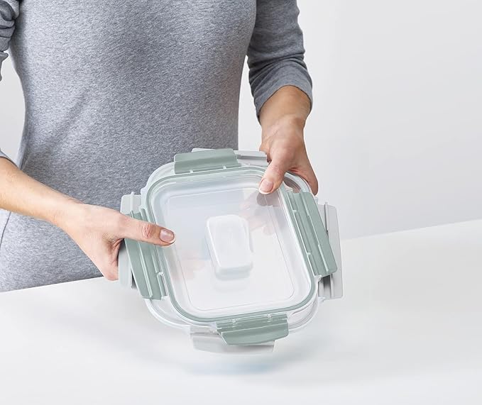 Joseph Joseph Nest Lock, 10 Piece Plastic Food Storage Container set with lids, Leak Proof, Airtight, Space Saving, Kitchen Storage - Sage Green