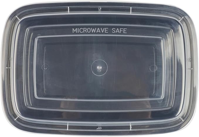 Asporto 38 Ounce Take Out Containers, 100 Food Containers With Lids - Microwavable, Disposable, Black Plastic To Go Food Containers, No BPA, For Take Out And Delivery - Restaurantware
