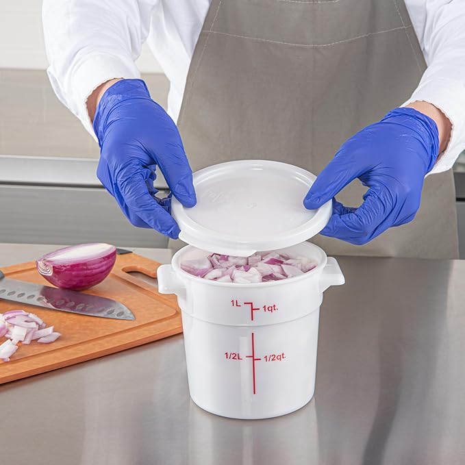 Restaurantware-LID ONLY: Met Lux Food Container Lid, 1 Round Lid For Storage Container - Containers Sold Separately, With Pull-Corner Tab, White Plastic Lid, Dishwashable, Freezable