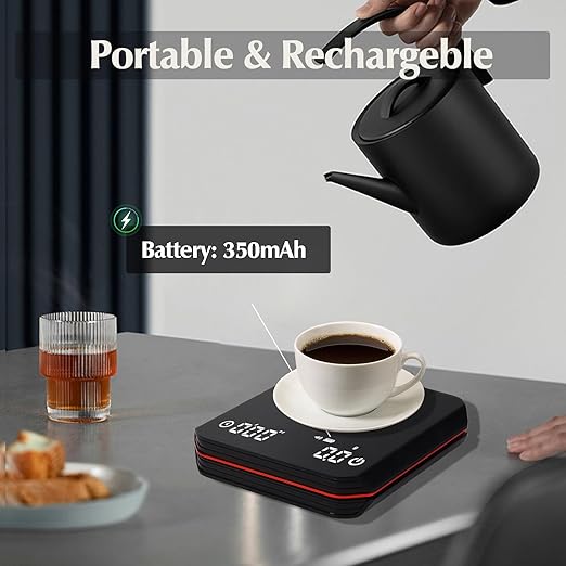 Coffee Scale with Timer, Rechargeable Coffee Bean Scale, Mini Digital Coffee Scale, Measurement Down 0.1g