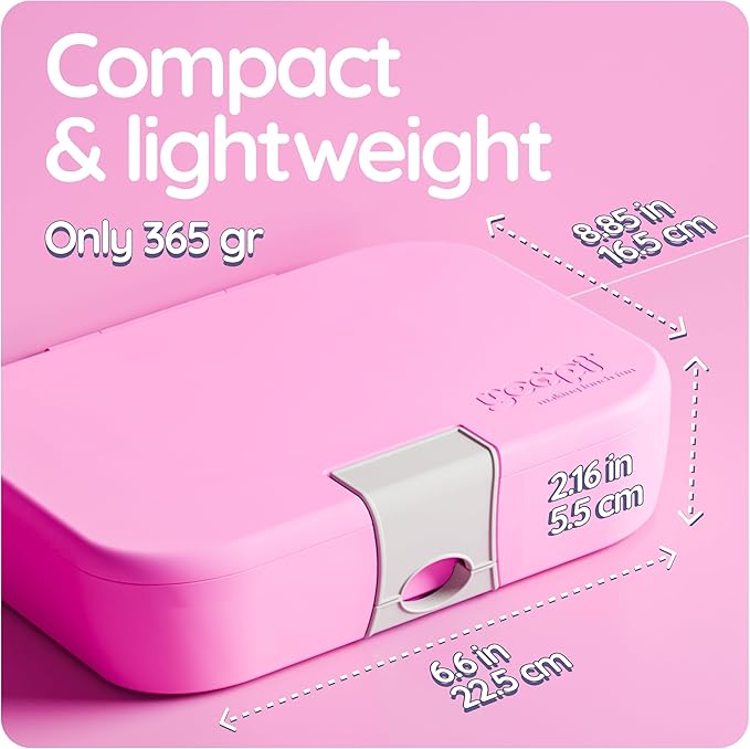 Digital kid lunch box box for kids provides ideal portion sizes. This durable lunchbox for girls is a lightweight, simple modern lunch box that is dishwasher-safe and BPA-free, best in Pink.