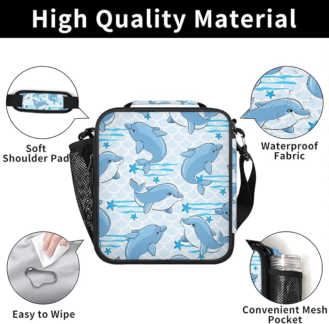 Ocean Whale Lunch Bag Personalized Insulated Lunch Bag Reusable Lunch Box Picnic Travel Lunch Tote Bag Snack Bag