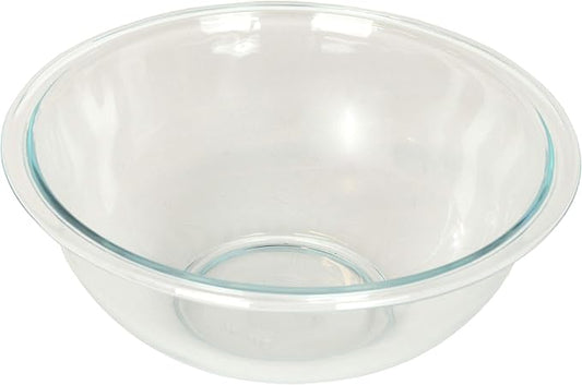 Pyrex (2 325 2.5qt Glass Mixing Bowl, & (2) 325-PC 2.5qt Blue Mixing Bowl Lid (2-Pack) Made in the USA