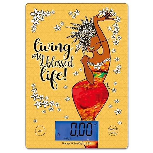 Digital Kitchen Scale for African American Women, in Grams, Ounces, Milliliters & Pounds, LCD Display, for Meal Prep, Cooking and Baking