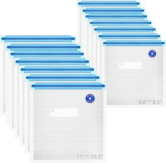 Vacuum Sealer Bags for Food - 14PCS Matched Food Storage Bags compatible with Our Vacuum Sealer Machine, Two Sizes for Food Preservation & Fresh (Transparent)