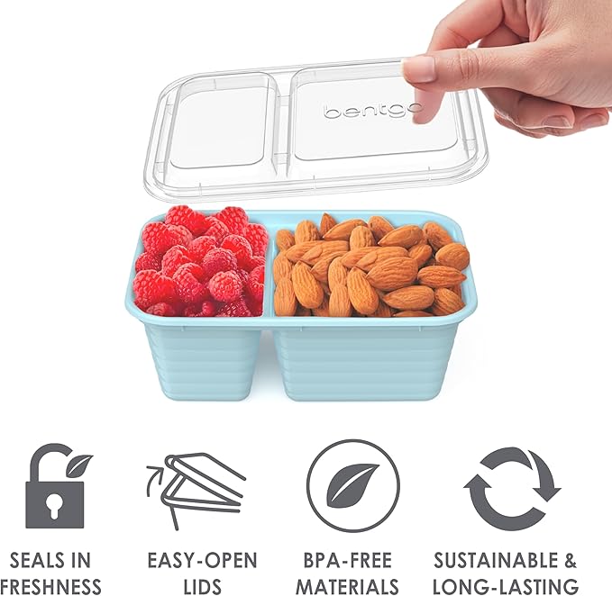 Bentgo Prep 60-Piece Variety Meal Prep Kit - Reusable Food Containers 1-Compartment Trays, Prep Bowls, & Snack Boxes for Healthy Eating - Microwave, Freezer, & Dishwasher Safe (Floral Pastels)