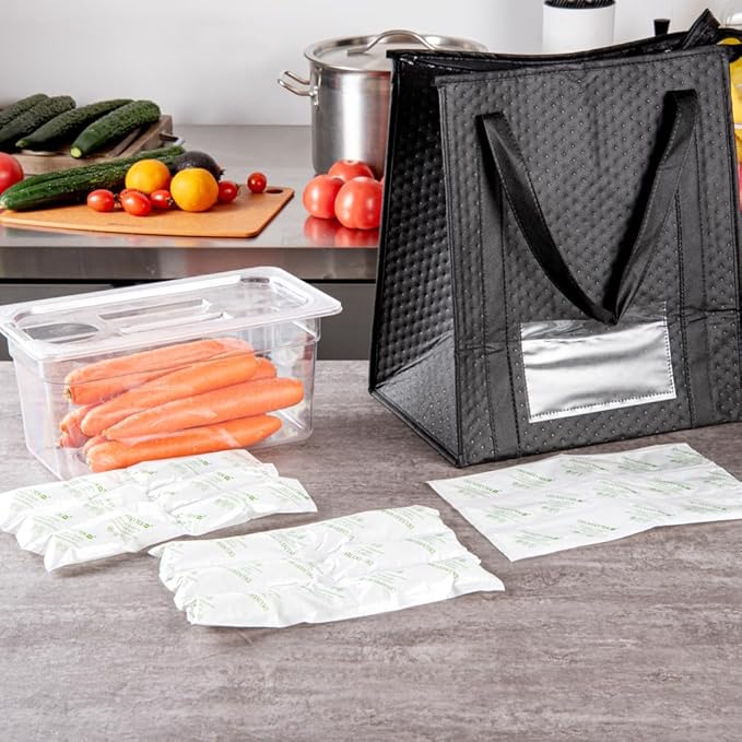 Restaurantware Delivery Tek 11.4 x 7.7 Inch Ice Sheets 10 Durable Cold Packs - Easy-To-Use Design Leakproof Plastic Shipping Ice Packs Reusable For Frozen Meat Vegetables or Beverages