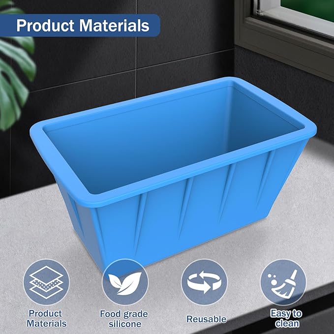 Extra Large Ice Block Molds 6Pack 48LB Silicone Large Ice Cube Molds for Cold Plunge Tub,Reusable Ice Cube Trays for Freezer,Ice Block Molds for Home Ice Bath,Cold Plunge Accessories,Ice Bath Chiller