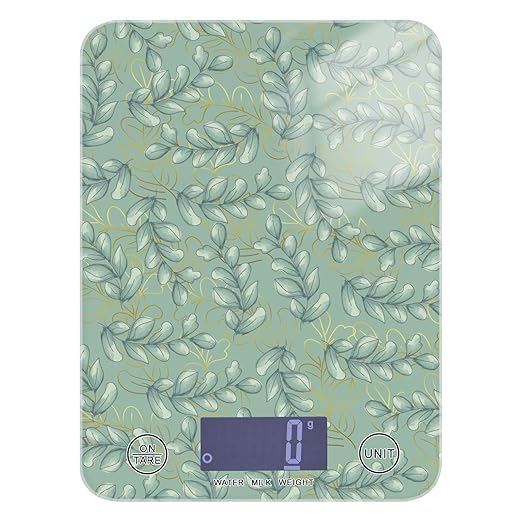 Food Scale Kitchen Scale Food Scales Digital Weight Grams and Ounces Small Electronic Food Scale for Baking Cooking Green Leaves