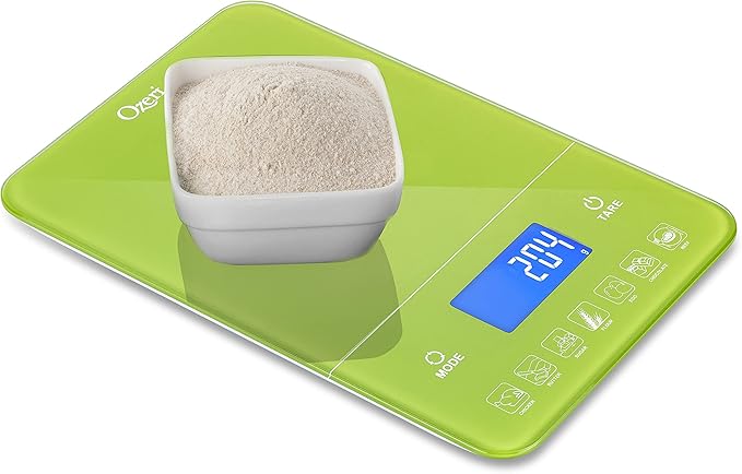 Ozeri Touch III Digital Kitchen Scale with Calorie Counter, 22 lbs (10 kg), Lime Green