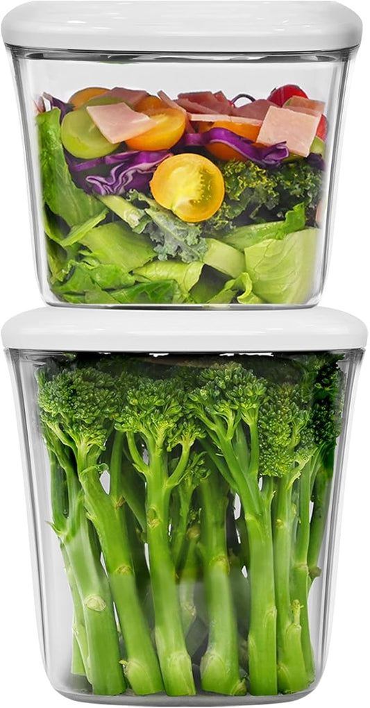 Supplementary Vacuum Seal Containers 1.5L + 2L, BPA Free Tritan, Only Works with the Matching VP04 Handheld Vacuum Sealer (Vacuum Sealer Not Included)
