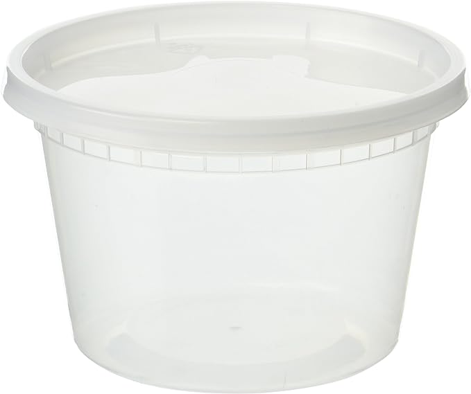 EDI [16 OZ, 50 Sets] Plastic Deli Food Storage Containers with Airtight Lids | Microwave-, Freezer-, Dishwasher-Safe | BPA Free | Heavy-Duty | Meal Prep | Leakproof | Recyclable