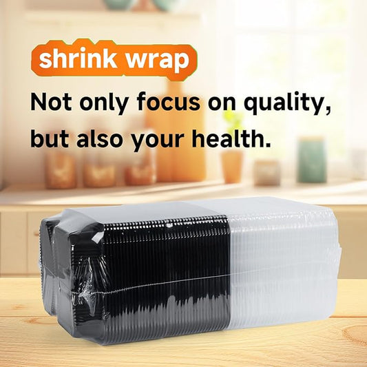 YANGRUI To Go Containers, 40 Pack (40 Trays + 40 Lids) 38oz BPA Free Reusable Take Out Box Shrink Wrap Machine Washable Meal Prep Container