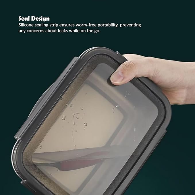 Stainless steel food storage containers leak proof & airtight lids for Kitchen,stainless steel bowl,meal prep lunch box,freezer and microwave safe (17/61/128 oz)