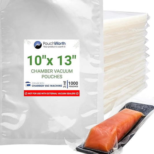 1,000 pcs Clear 10" x 13", 3 mil Vacuum Chamber Bags Great for Food Vac Storage